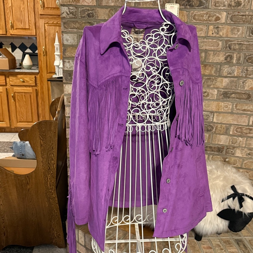 We The Free Vegan Leather Jacket in Purple